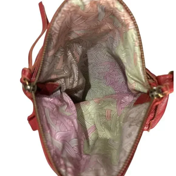 The Sak Silverlake Red Leather Crossbody Shoulder Bag Studs Boho Moto Fob Charm - Picture 10 of 16